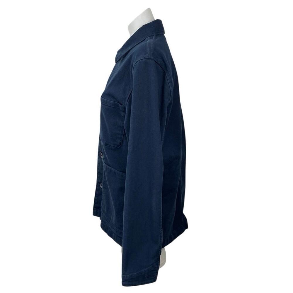 Quince Organic Comfort Blue Collared Long Sleeve Shirt Chore Coat Jacket Top M - Picture 3 of 6